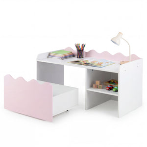 Scalloped Kids Bookshelf and Toy Storage Organizer for Playroom