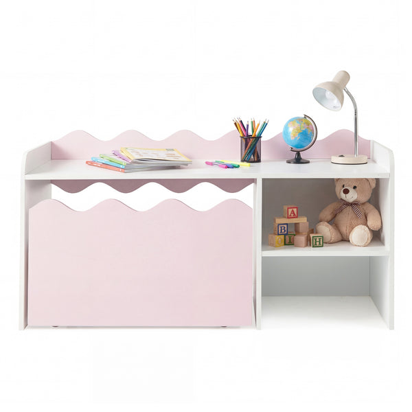 Scalloped Kids Bookshelf and Toy Storage Organizer for Playroom