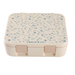 3 Compartment Leakproof Lunchbox in Scandi Floral design for kids' meals and snacks. Perfect for school or outings.