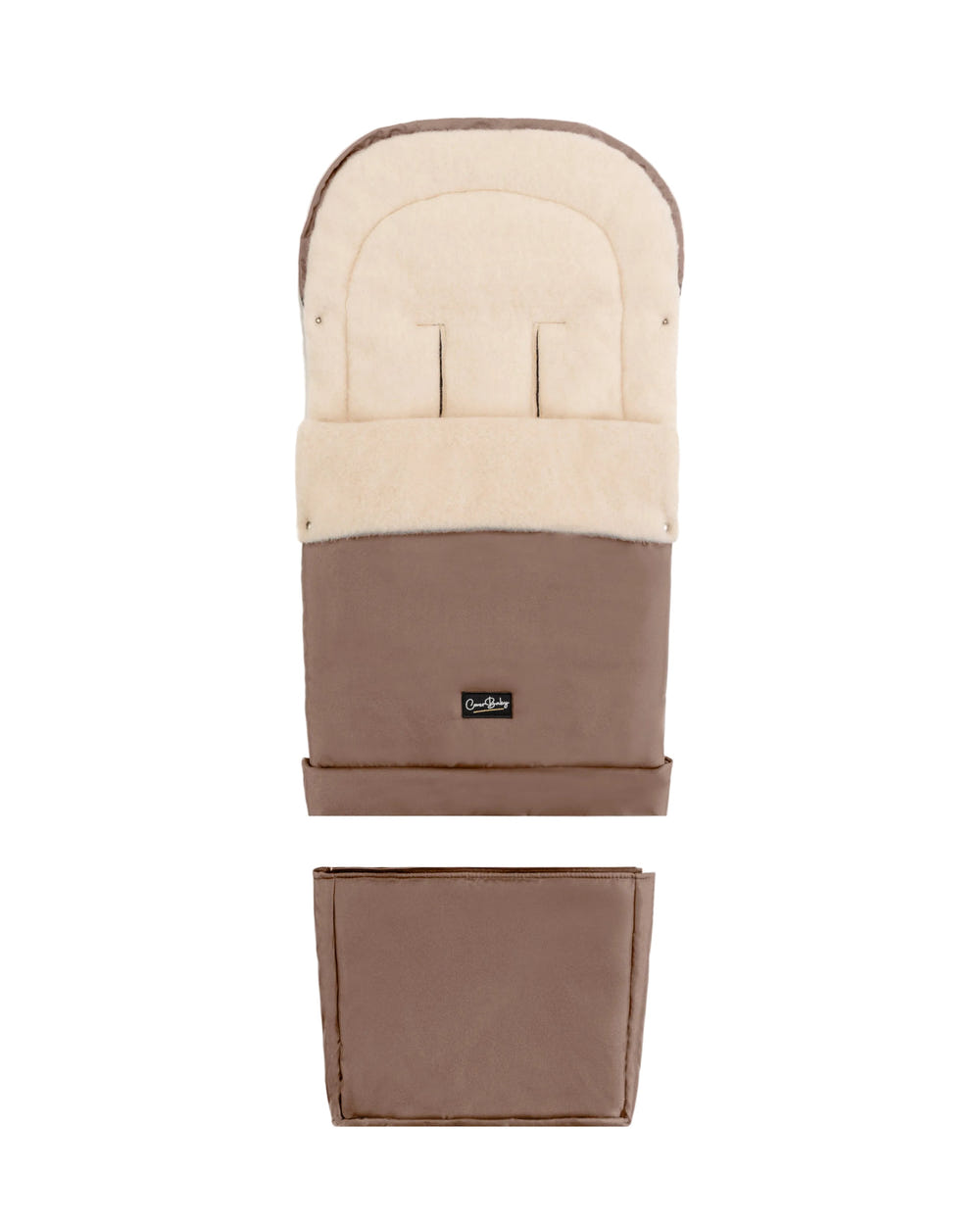 Beige Organic Wool Adjustable Footmuff