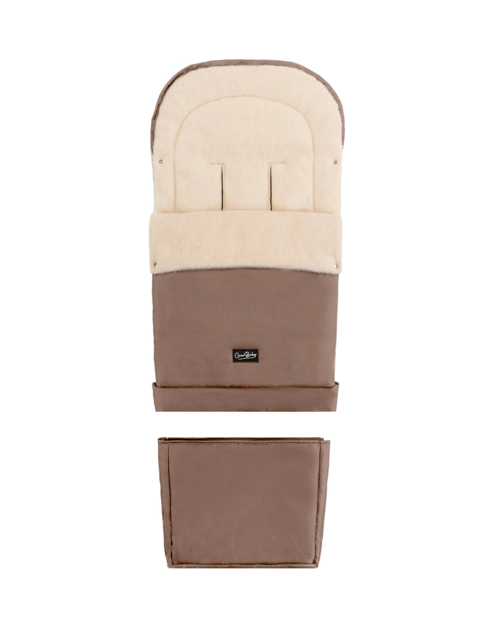 Beige Organic Wool Adjustable Footmuff