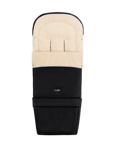 Black Organic Wool Adjustable Footmuff