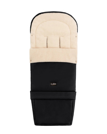 Black Organic Wool Adjustable Footmuff