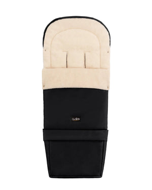 Black Organic Wool Adjustable Footmuff