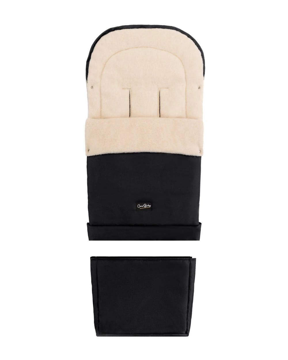 Black Organic Wool Adjustable Footmuff