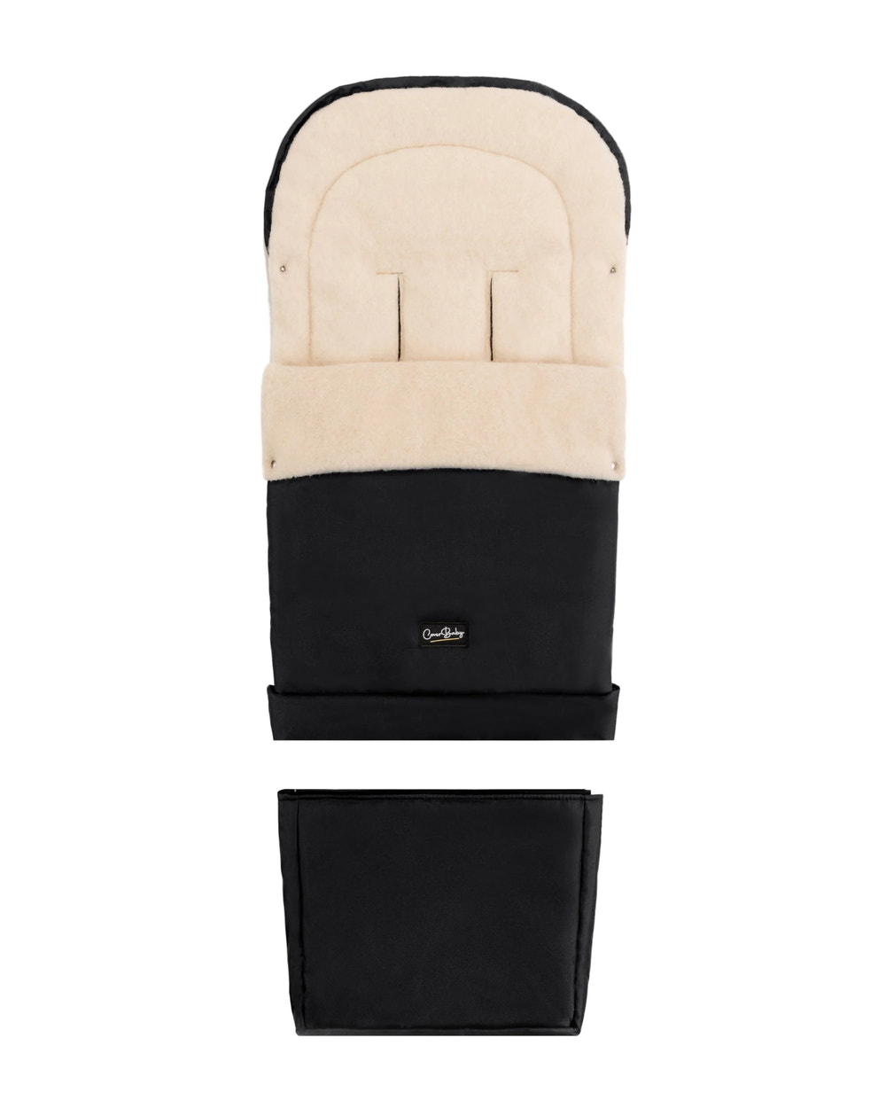 Black Organic Wool Adjustable Footmuff
