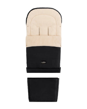 Black Organic Wool Adjustable Footmuff