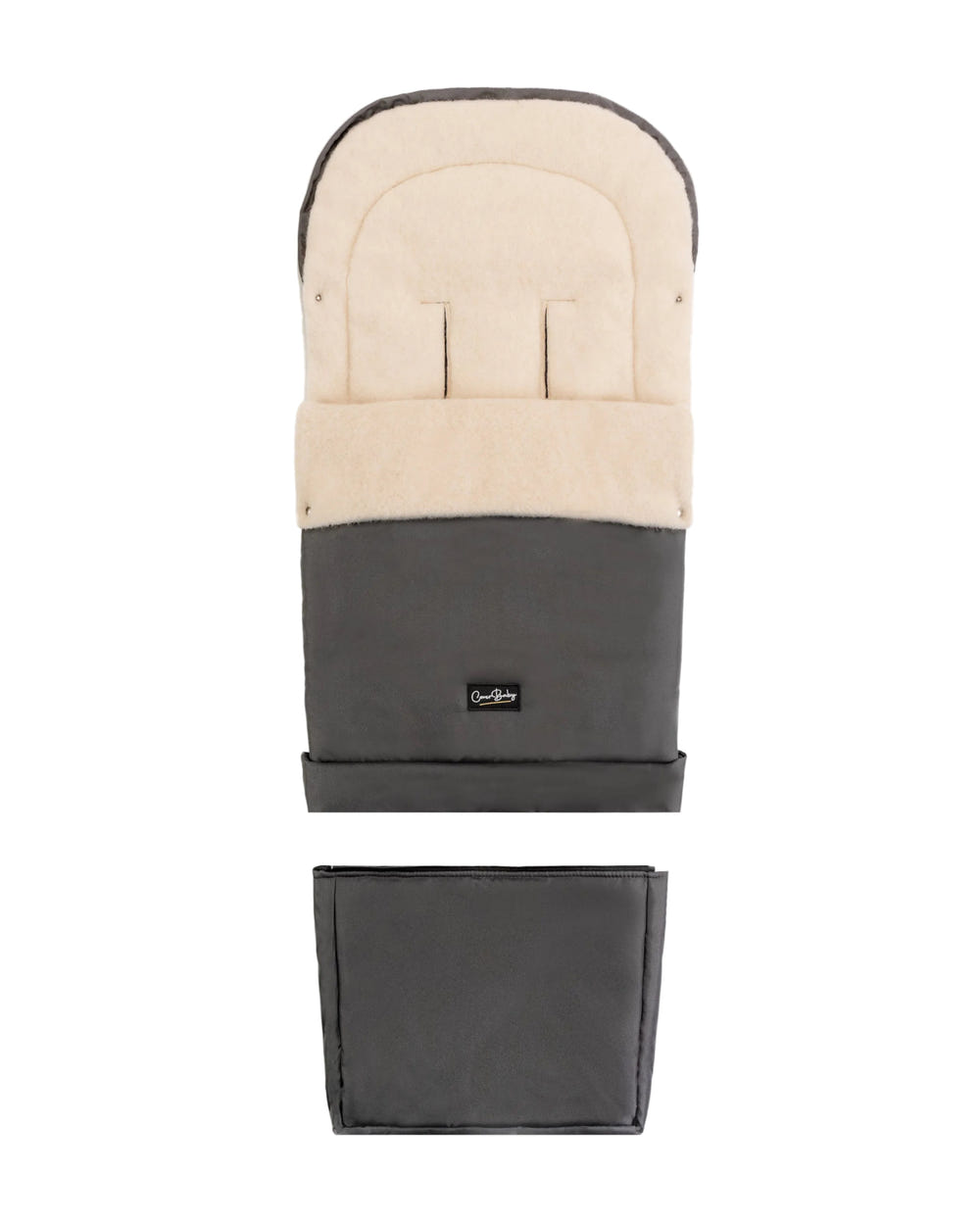 Black Graphite Organic Wool Adjustable Footmuff