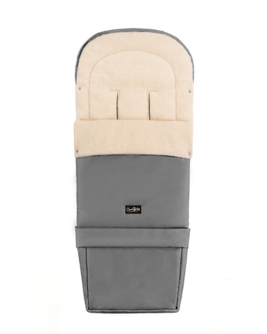 Gray Organic Wool Adjustable Footmuff
