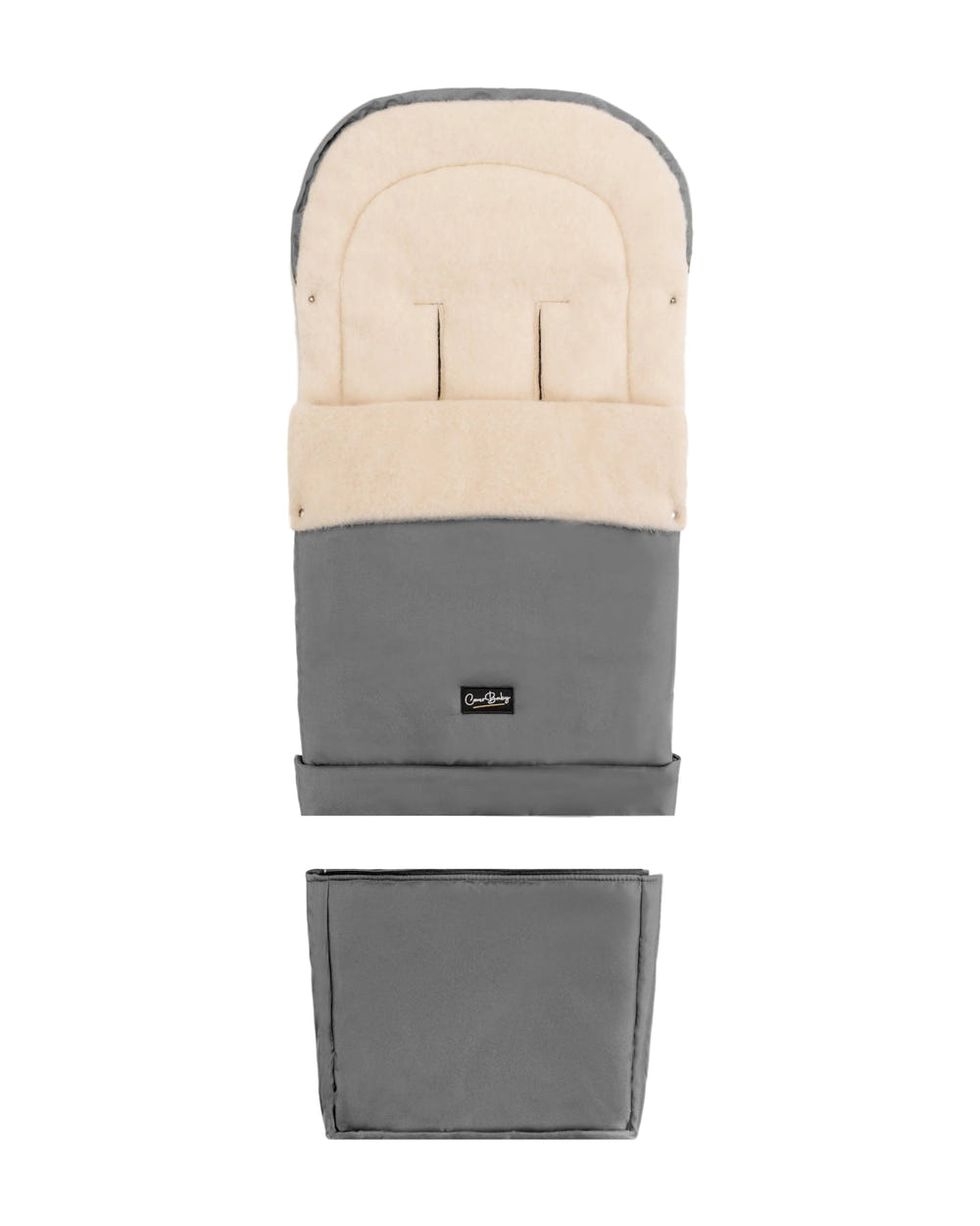 Gray Organic Wool Adjustable Footmuff