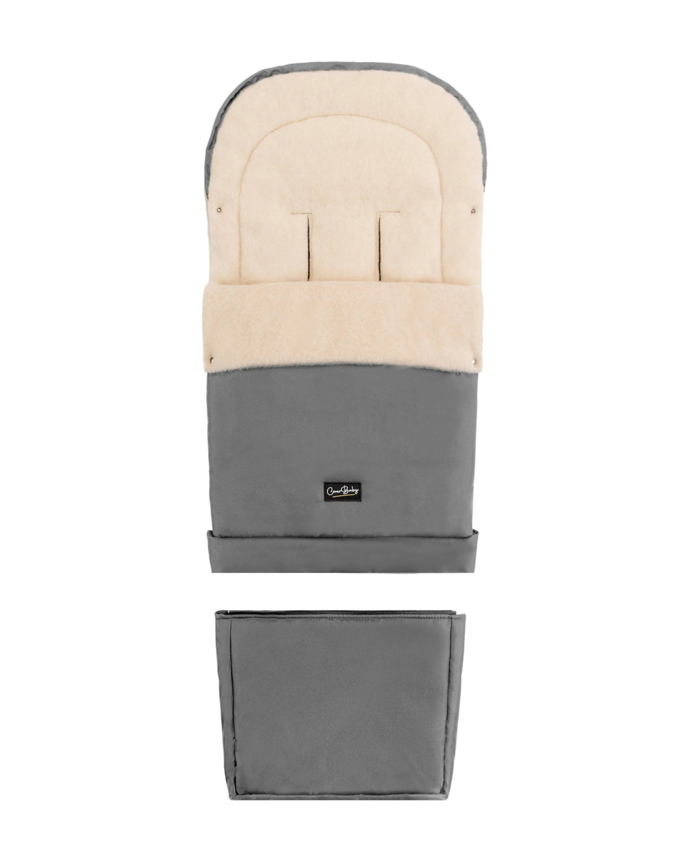 Gray Organic Wool Adjustable Footmuff