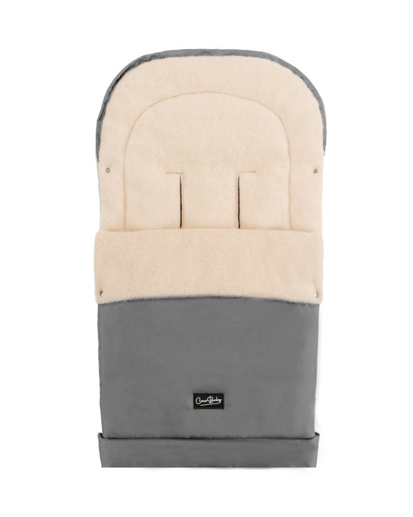 Gray Organic Wool Adjustable Footmuff