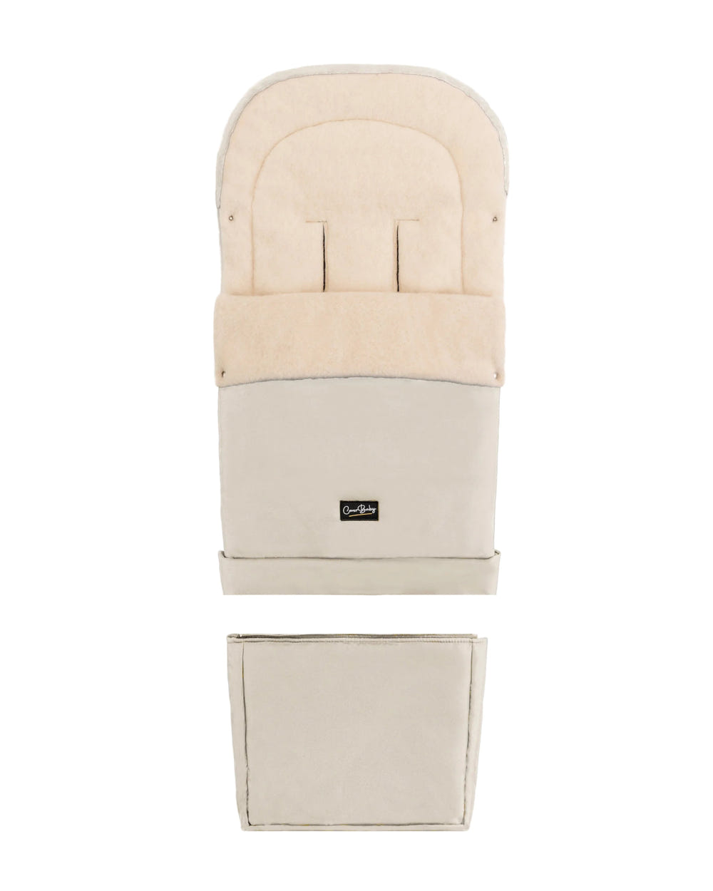 Light Beige Organic Wool Adjustable Footmuff