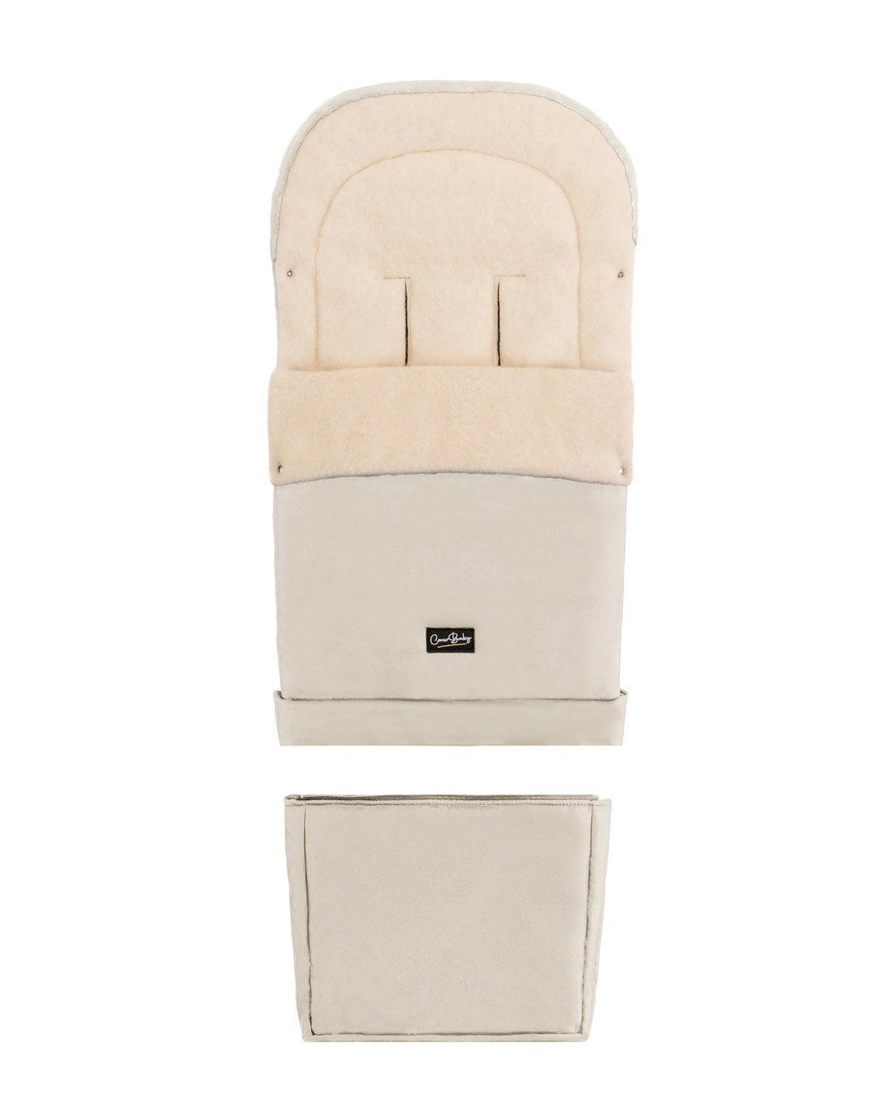 Light Beige Organic Wool Adjustable Footmuff