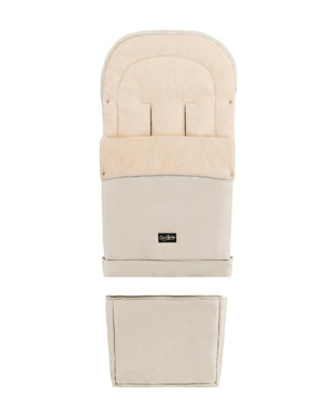 Light Beige Organic Wool Adjustable Footmuff
