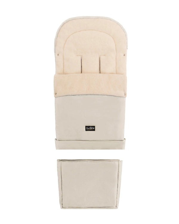 Light Beige Organic Wool Adjustable Footmuff