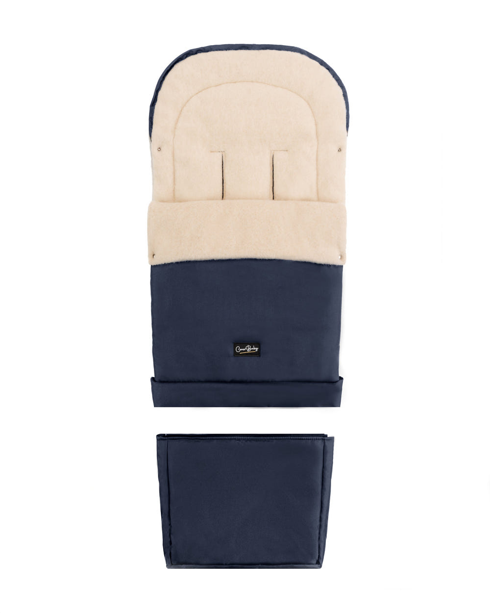 Navy Organic Wool Adjustable Footmuff