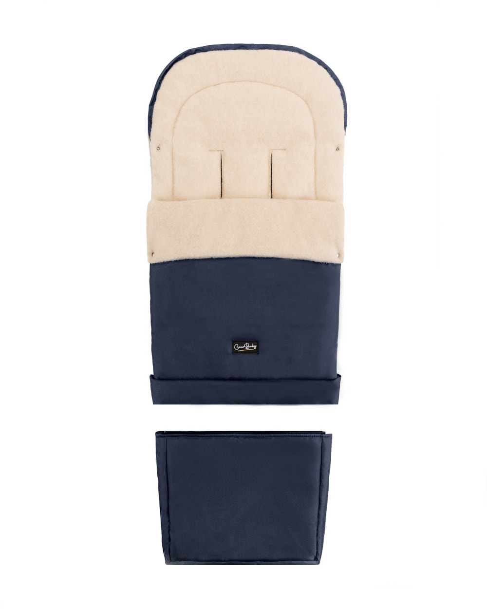 Navy Organic Wool Adjustable Footmuff