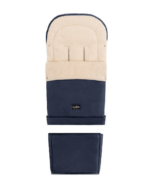 Navy Organic Wool Adjustable Footmuff