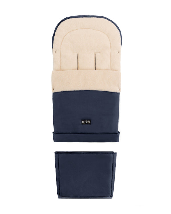 Navy Organic Wool Adjustable Footmuff