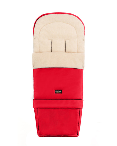 Red Organic Wool Adjustable Footmuff