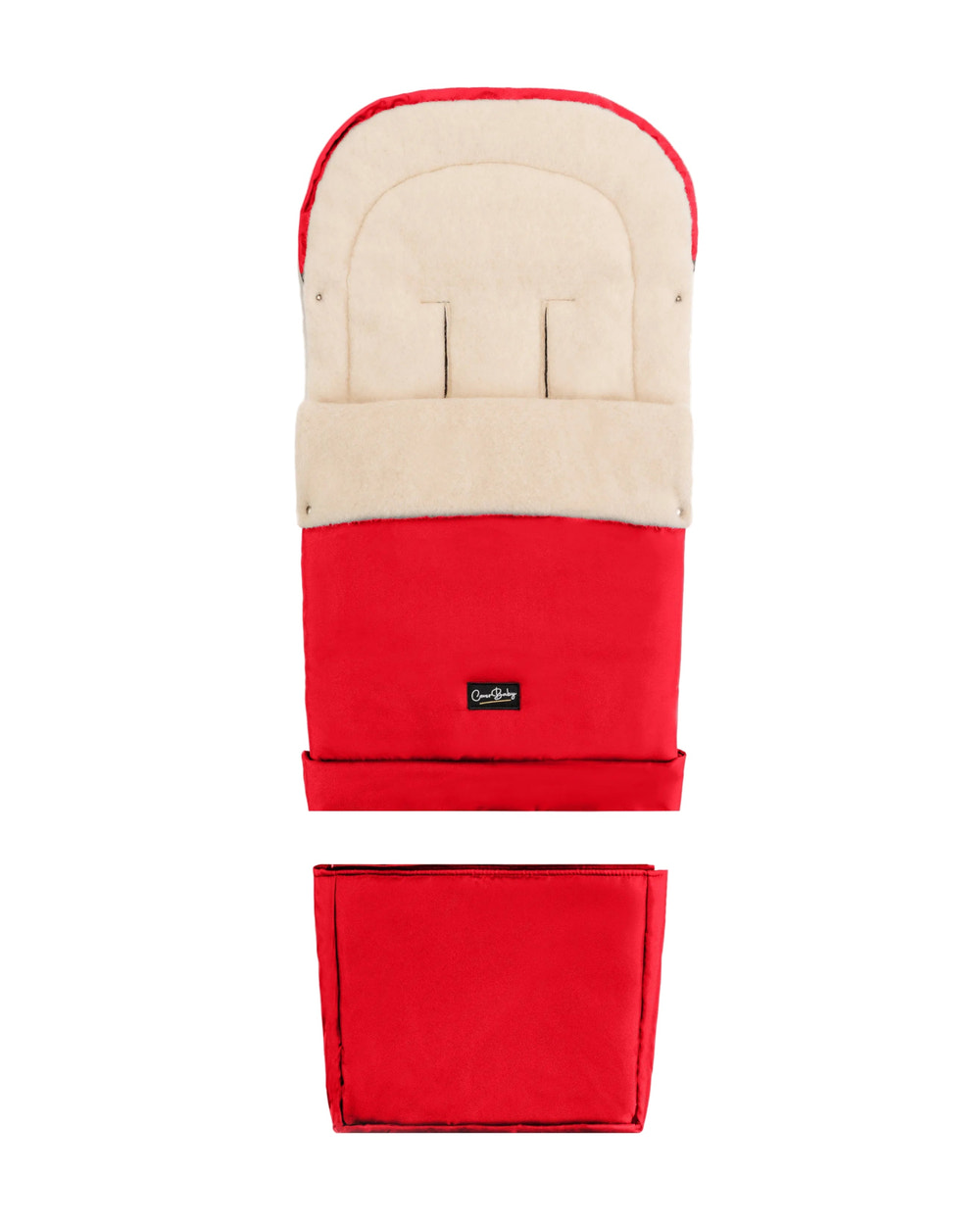 Red Organic Wool Adjustable Footmuff