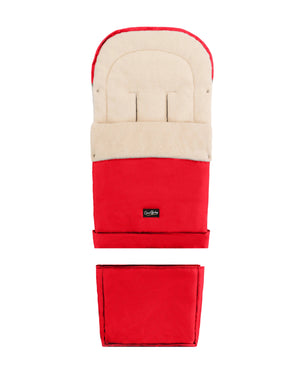Red Organic Wool Adjustable Footmuff