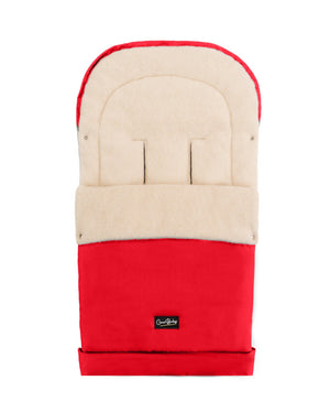 Red Organic Wool Adjustable Footmuff