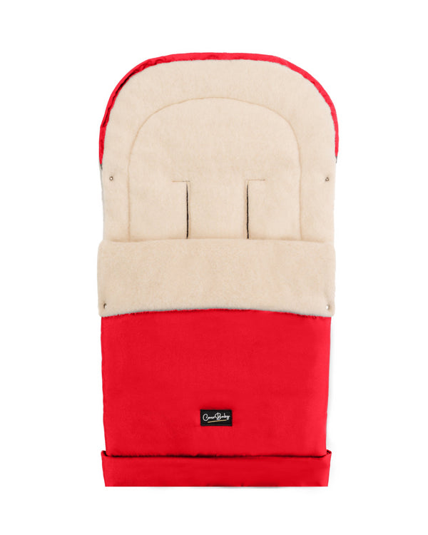 Red Organic Wool Adjustable Footmuff