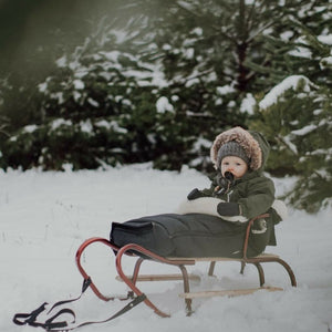 Olive Organic Wool Adjustable Footmuff