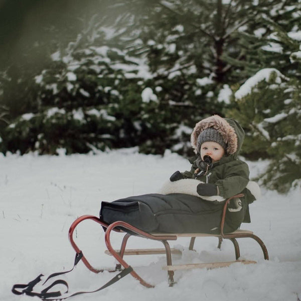 Red Organic Wool Adjustable Footmuff