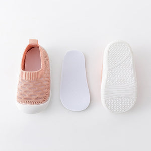 Pink baby first walkers from angle 5, perfect for little ones taking their first steps in style.