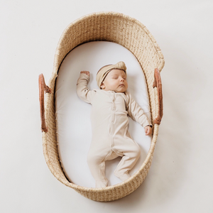 Cognac Handle Moses Basket