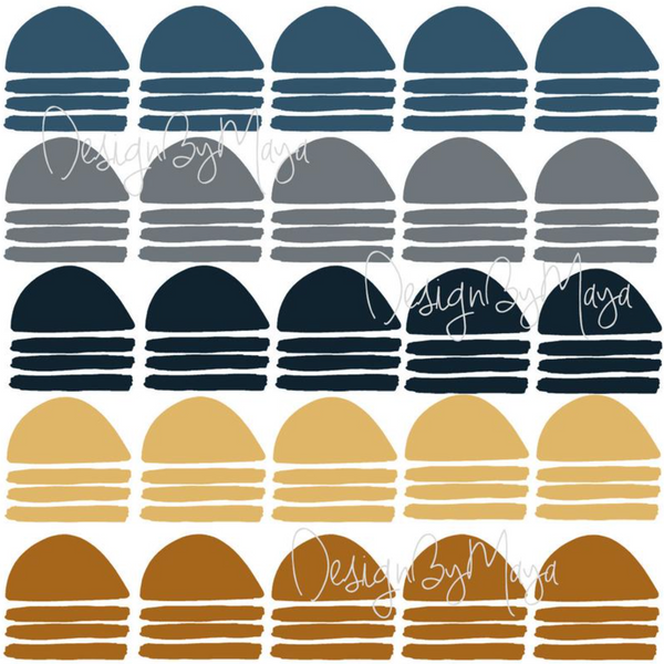 Abstract curved arrows fabric nursery wall art decals in a playful design, perfect for baby rooms.
