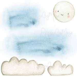 DesignByMaya Arctic Polar Bear and Friends Removable Fabric Nursery Wall Decals
