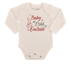 long sleeve graphic bodysuit | baby its cold outside