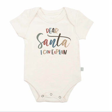 Graphic bodysuit for babies with "I can explain" design, perfect for stylish and playful outfits.