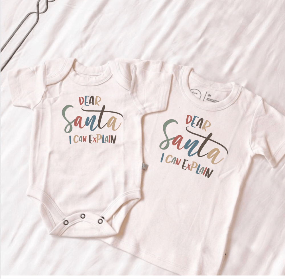 Graphic bodysuit for babies with "I can explain" design, perfect for stylish and playful outfits.