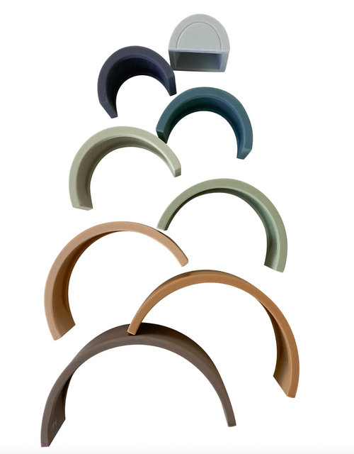 Rainbow Teether Stacker - Eucalyptus