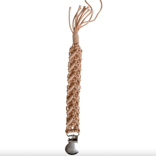 Macrame Pacifier Clip - Blush