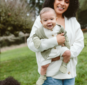 Organic Cotton Knit Romper - Cloud