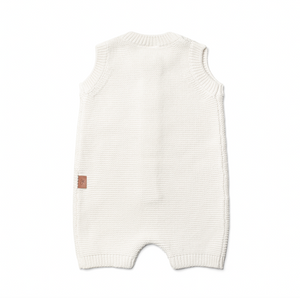 Organic Cotton Knit Romper - Cloud
