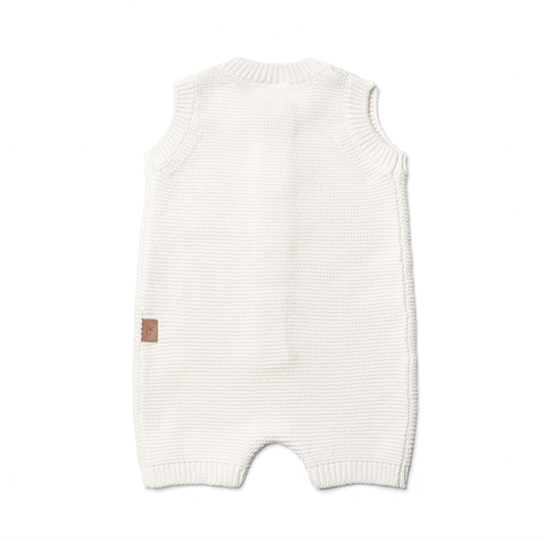 Organic Cotton Knit Romper - Cloud