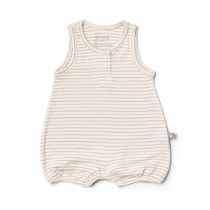 Viscose Organic Cotton Romper - Dune Stripe