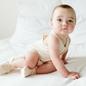 Viscose Organic Cotton Romper - Dune Stripe