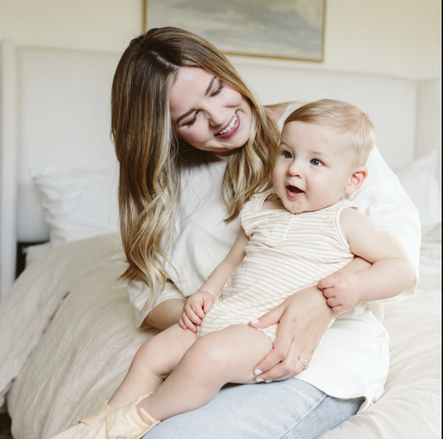 Viscose Organic Cotton Romper - Dune Stripe