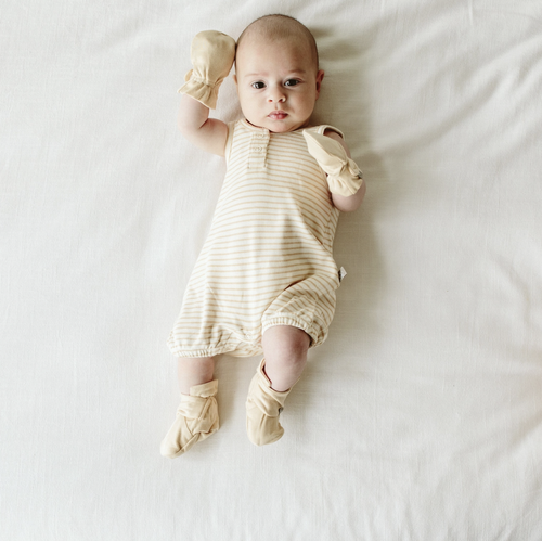 Viscose Organic Cotton Romper - Dune Stripe
