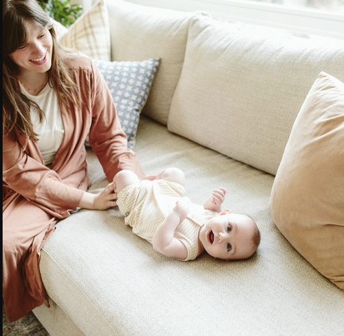 Viscose Organic Cotton Romper - Dune Stripe