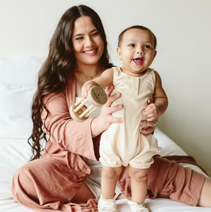 Viscose Organic Cotton Romper - Dune