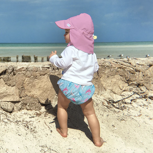 Baby Flap Sun Protection Hat - Pink